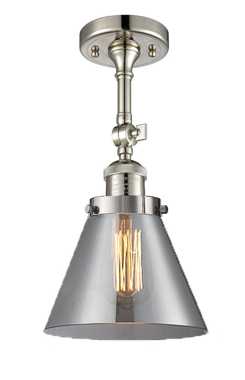 Innovations 201F-PN-G43 One Light Semi-Flush Mount, Polished Nickel