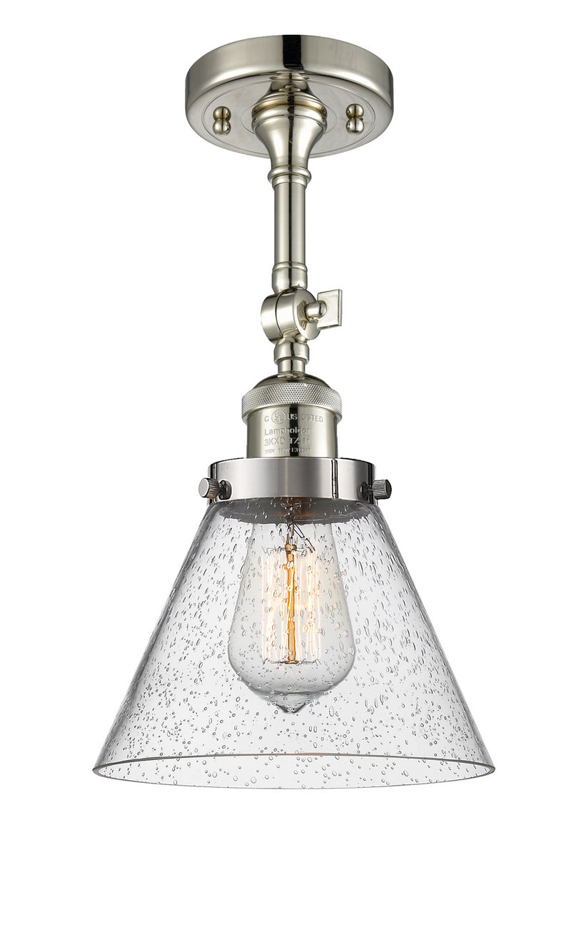 Innovations 201F-PN-G44 One Light Semi-Flush Mount, Polished Nickel