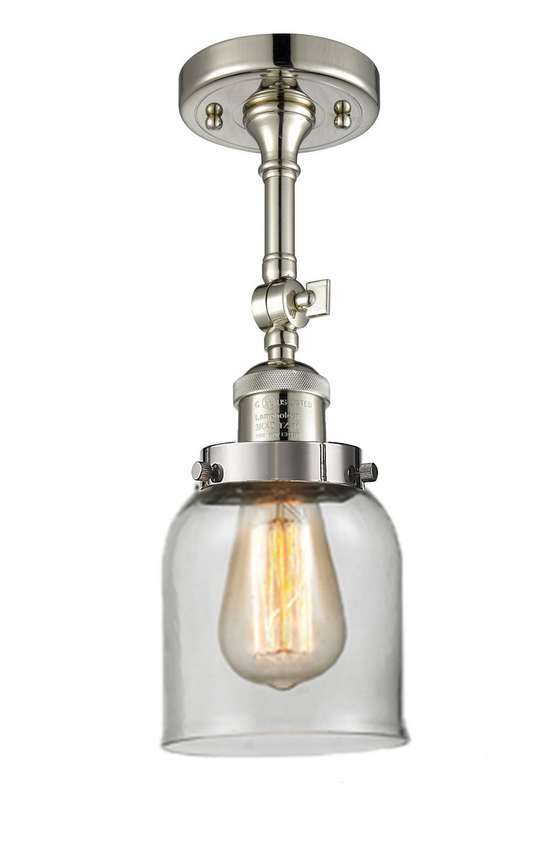 Innovations 201F-PN-G52 One Light Semi-Flush Mount, Polished Nickel