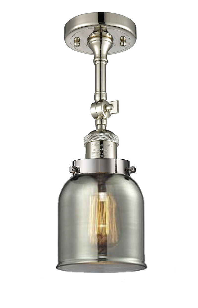 Innovations 201F-PN-G53 One Light Semi-Flush Mount, Polished Nickel