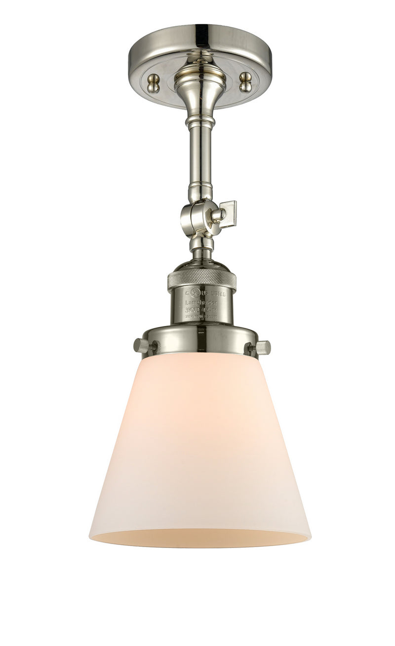 Innovations 201F-PN-G61 One Light Semi-Flush Mount, Polished Nickel
