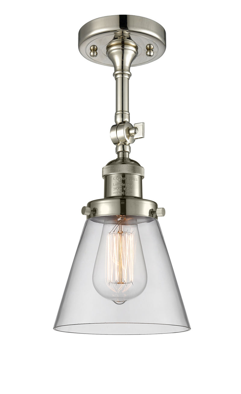 Innovations 201F-PN-G62 One Light Semi-Flush Mount, Polished Nickel