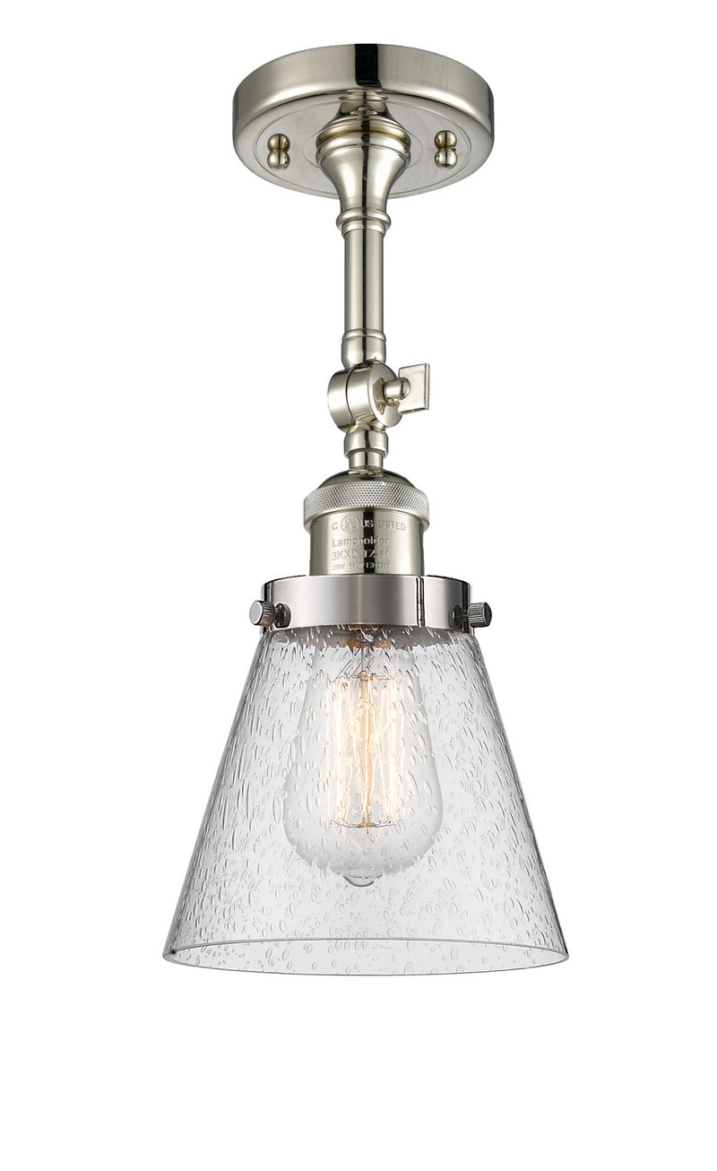 Innovations 201F-PN-G64 One Light Semi-Flush Mount, Polished Nickel