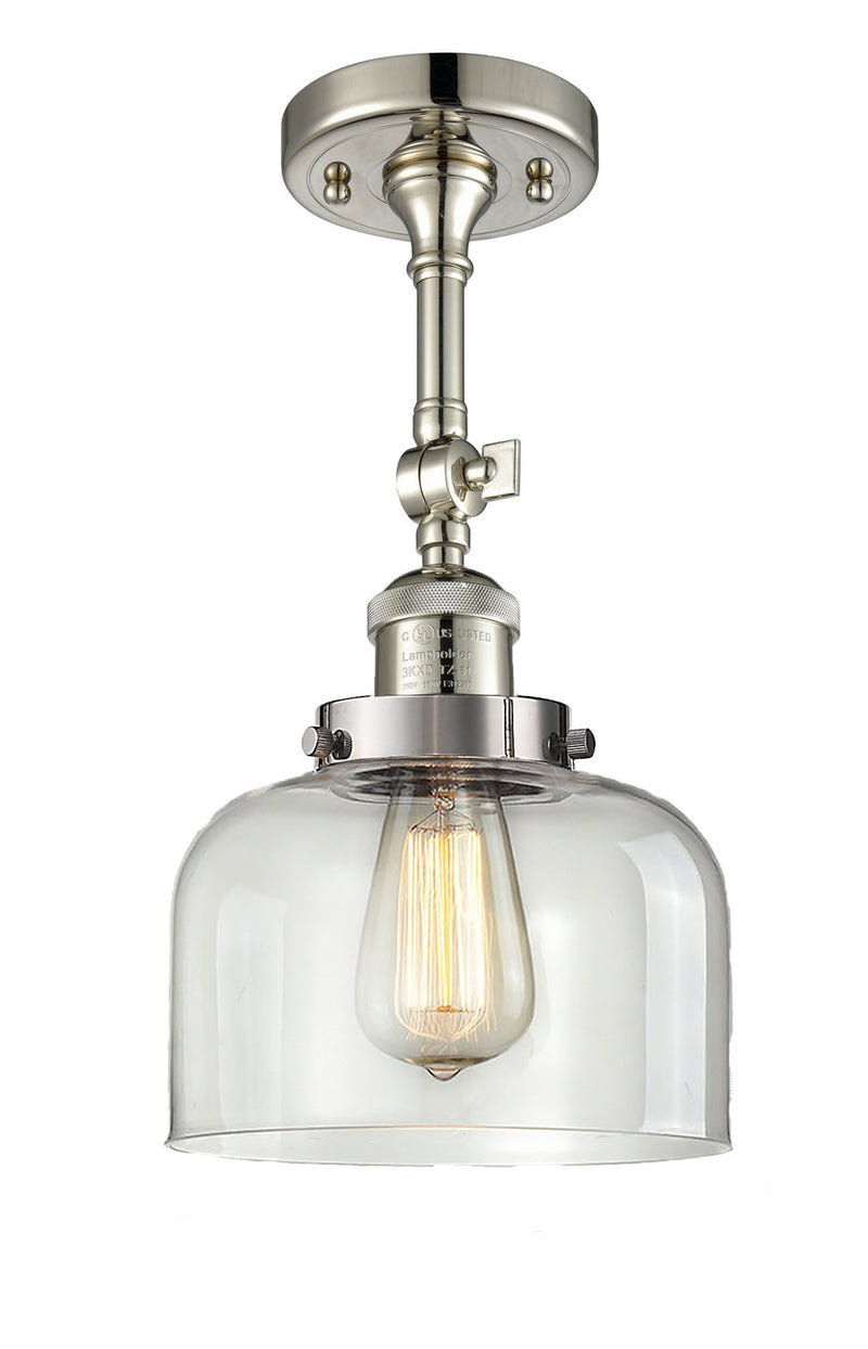 Innovations 201F-PN-G72 One Light Semi-Flush Mount, Polished Nickel