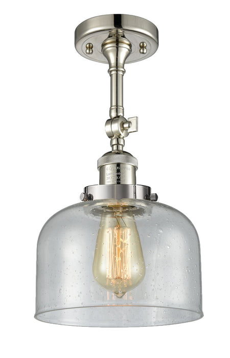 Innovations 201F-PN-G74 One Light Semi-Flush Mount, Polished Nickel