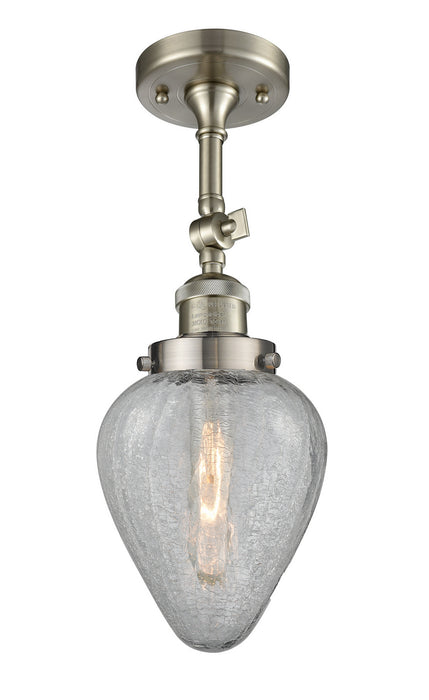 Innovations 201F-SN-G165 One Light Semi-Flush Mount, Brushed Satin Nickel