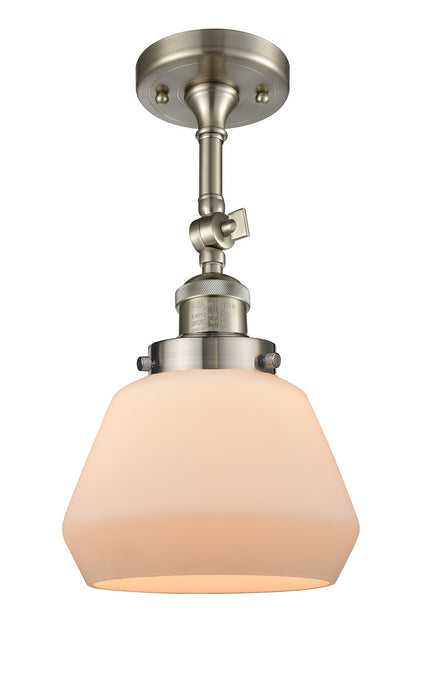 Innovations 201F-SN-G171 One Light Semi-Flush Mount, Brushed Satin Nickel