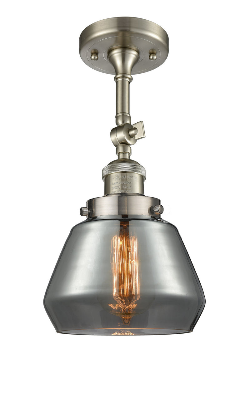 Innovations 201F-SN-G173 One Light Semi-Flush Mount, Brushed Satin Nickel