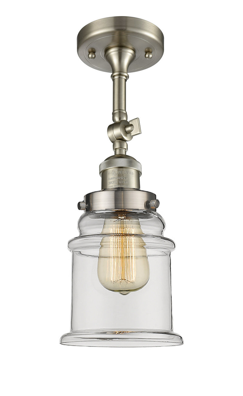 Innovations 201F-SN-G182 One Light Semi-Flush Mount, Brushed Satin Nickel