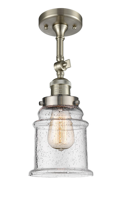 Innovations 201F-SN-G184 One Light Semi-Flush Mount, Brushed Satin Nickel