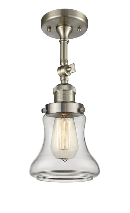 Innovations 201F-SN-G192 One Light Semi-Flush Mount, Brushed Satin Nickel