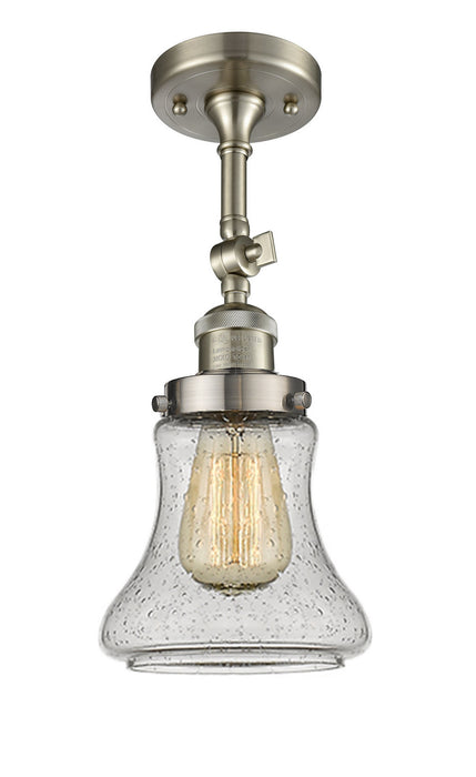 Innovations 201F-SN-G194 One Light Semi-Flush Mount, Brushed Satin Nickel