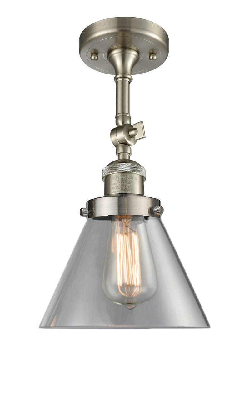 Innovations 201F-SN-G42 One Light Semi-Flush Mount, Brushed Satin Nickel