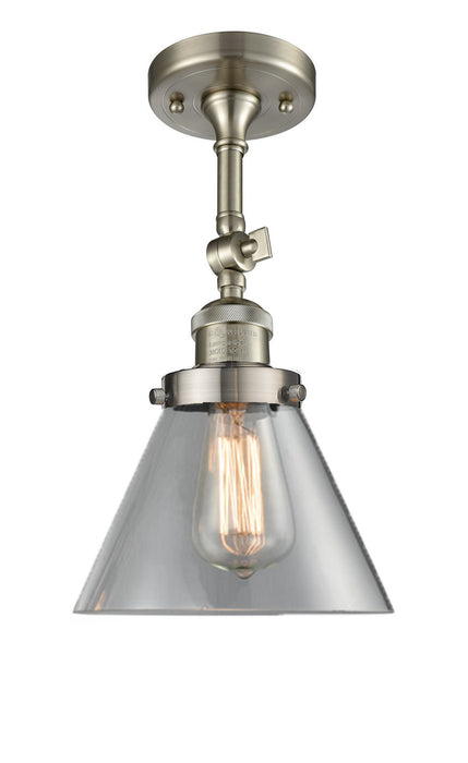 Innovations 201F-SN-G42 One Light Semi-Flush Mount, Brushed Satin Nickel