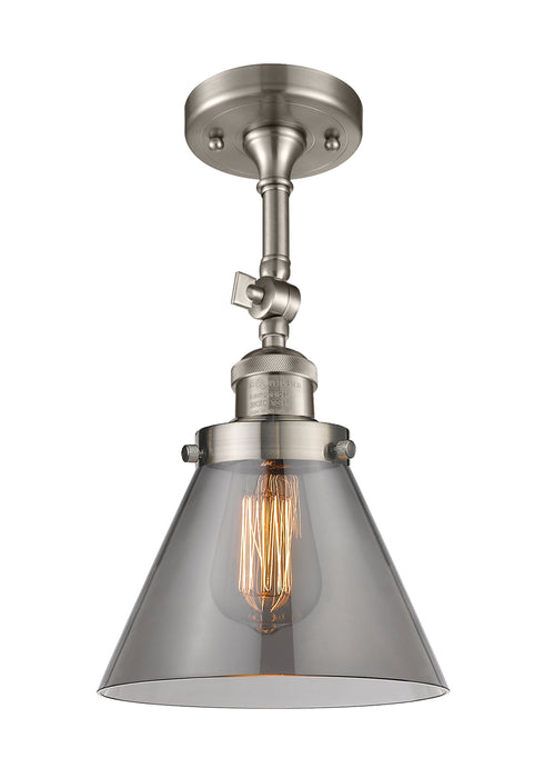 Innovations 201F-SN-G43 One Light Semi-Flush Mount, Brushed Satin Nickel