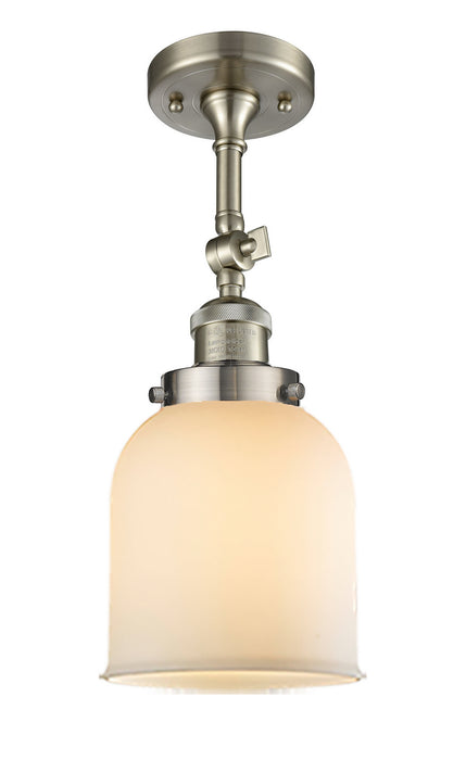 Innovations 201F-SN-G51 One Light Semi-Flush Mount, Brushed Satin Nickel