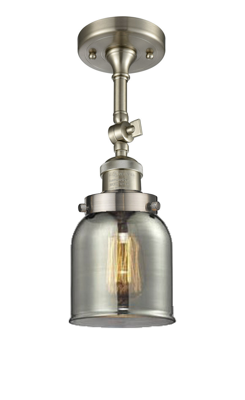 Innovations 201F-SN-G53 One Light Semi-Flush Mount, Brushed Satin Nickel