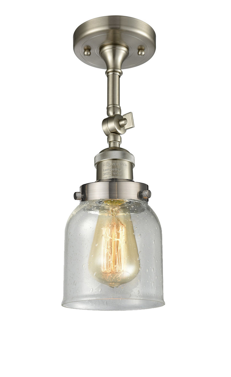 Innovations 201F-SN-G54 One Light Semi-Flush Mount, Brushed Satin Nickel