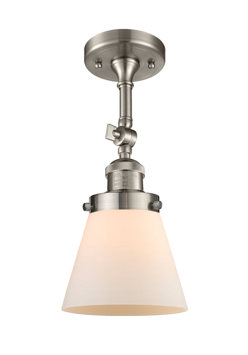 Innovations 201F-SN-G61 One Light Semi-Flush Mount, Brushed Satin Nickel