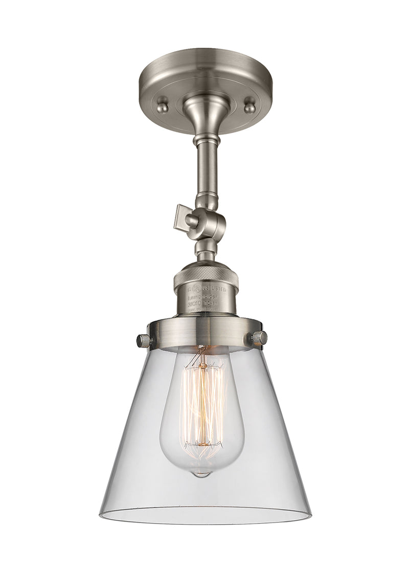 Innovations 201F-SN-G62 One Light Semi-Flush Mount, Brushed Satin Nickel