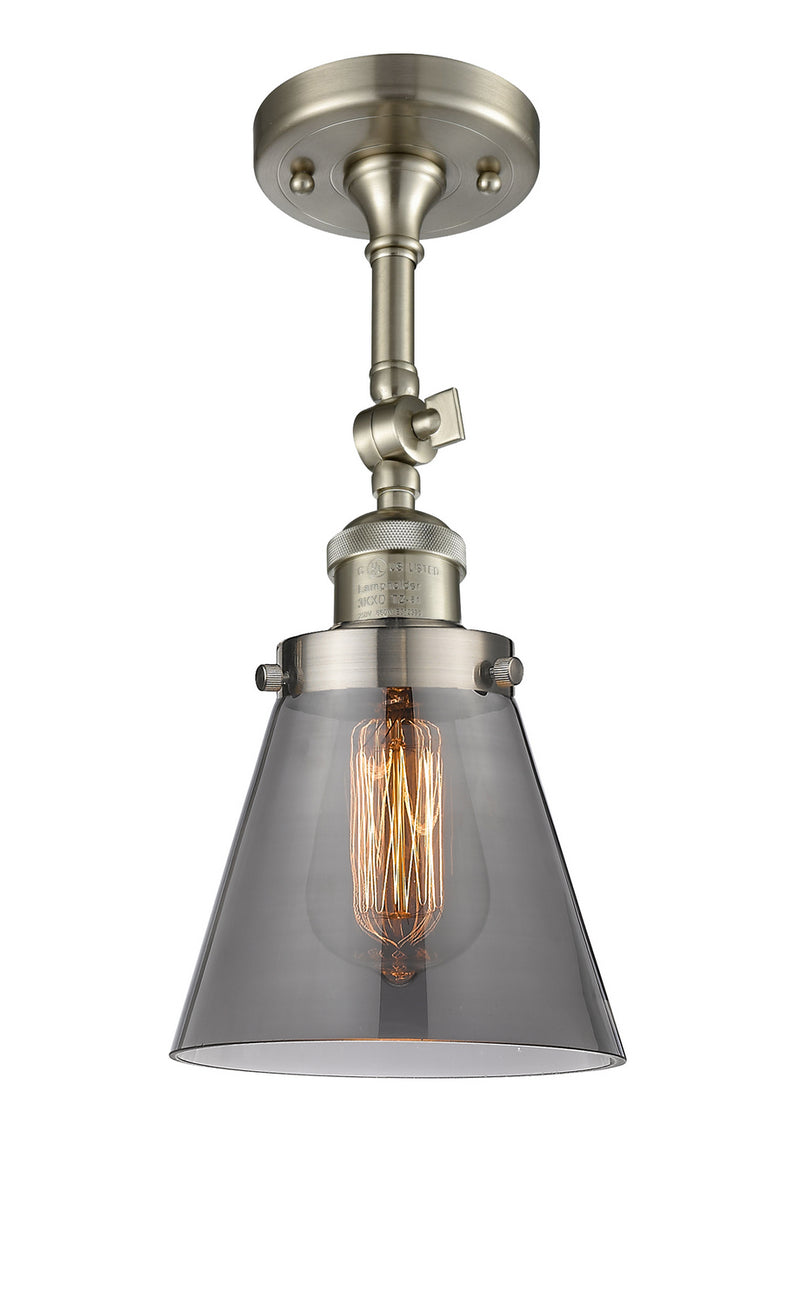 Innovations 201F-SN-G63 One Light Semi-Flush Mount, Brushed Satin Nickel