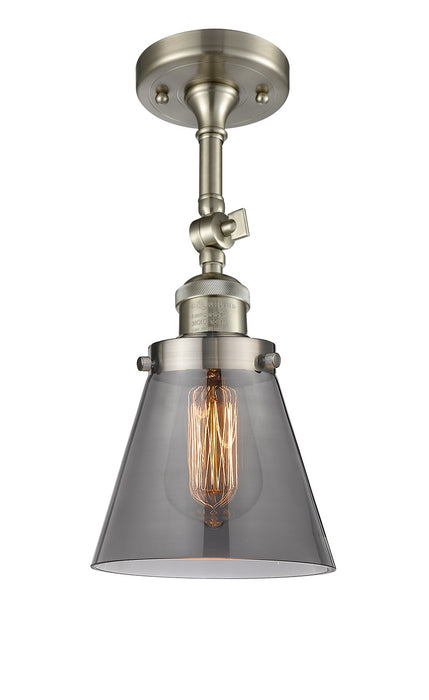 Innovations 201F-SN-G63 One Light Semi-Flush Mount, Brushed Satin Nickel