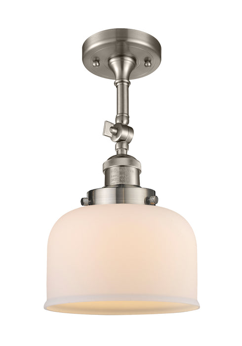 Innovations 201F-SN-G71 One Light Semi-Flush Mount, Brushed Satin Nickel