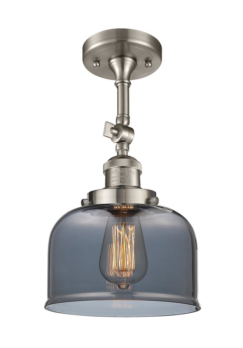 Innovations 201F-SN-G73 One Light Semi-Flush Mount, Brushed Satin Nickel