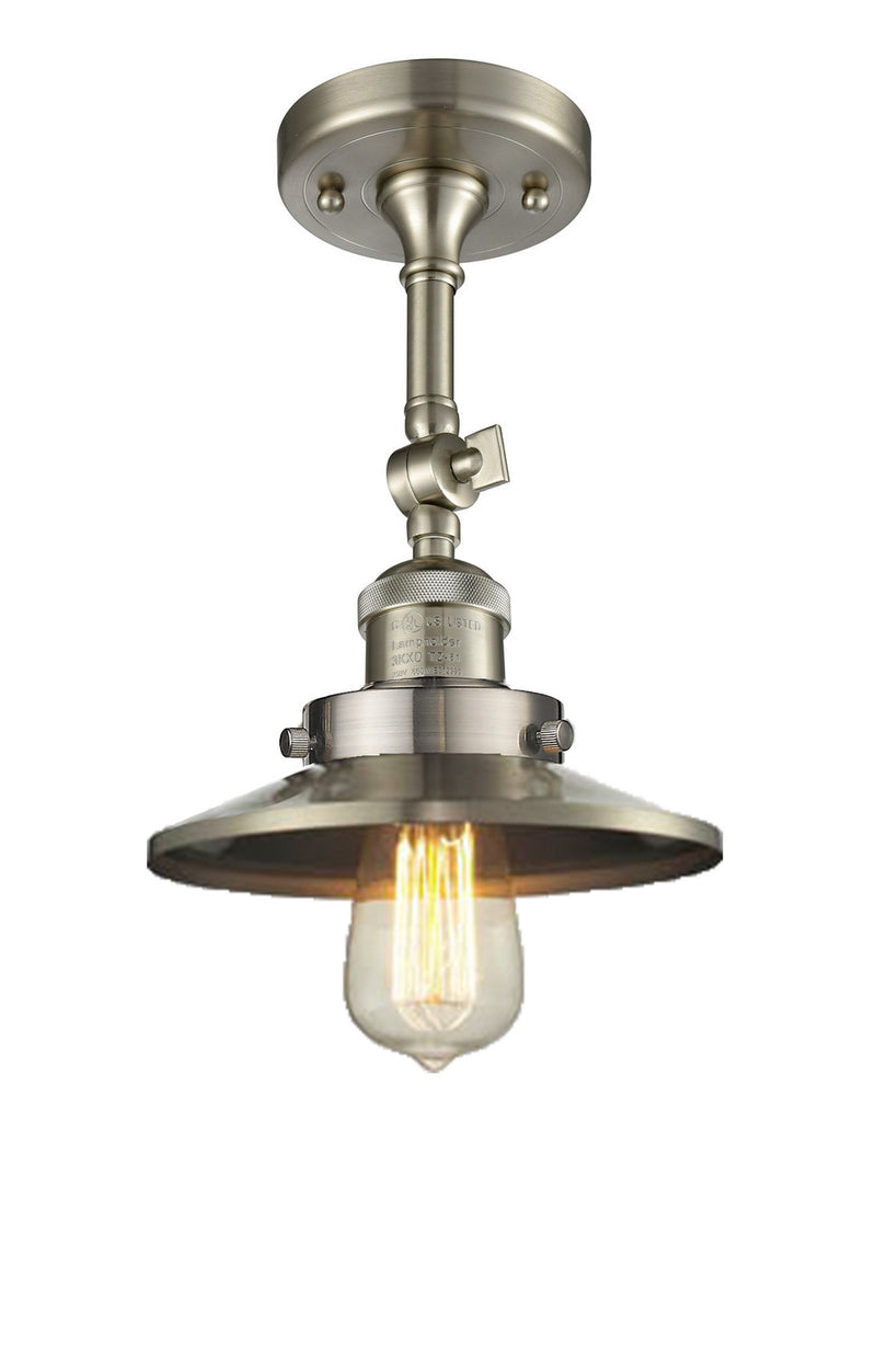 Innovations 201F-SN-M2 One Light Semi-Flush Mount, Brushed Satin Nickel