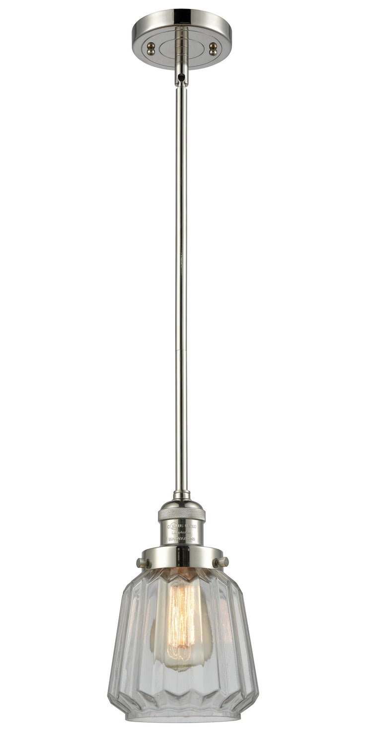 Innovations 201S-PN-G142 One Light Mini Pendant, Polished Nickel