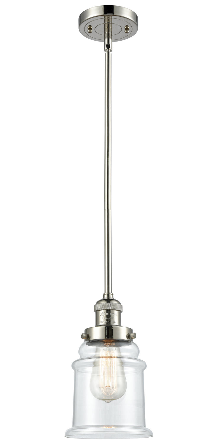Innovations 201S-PN-G182 One Light Mini Pendant, Polished Nickel