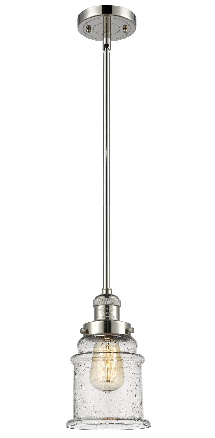 Innovations 201S-PN-G184 One Light Mini Pendant, Polished Nickel