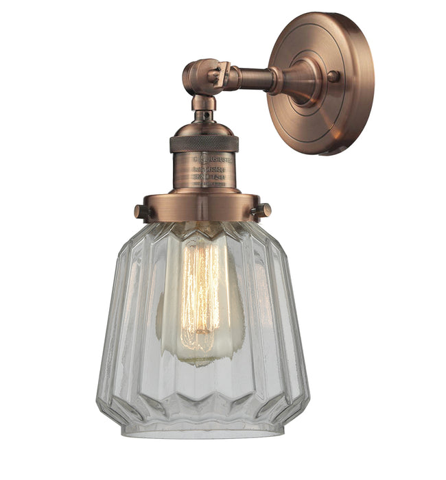 Innovations 203-AC-G142 One Light Wall Sconce, Antique Copper