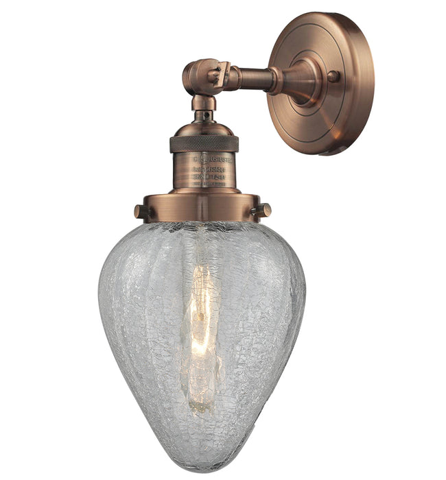 Innovations 203-AC-G165 One Light Wall Sconce, Antique Copper