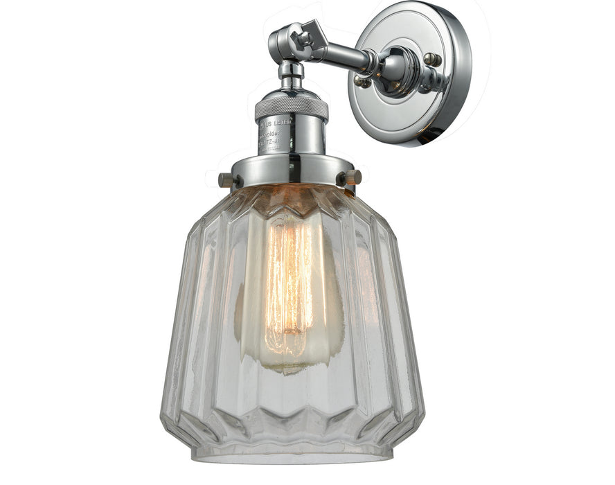 Innovations 203-PC-G142 One Light Wall Sconce, Polished Chrome