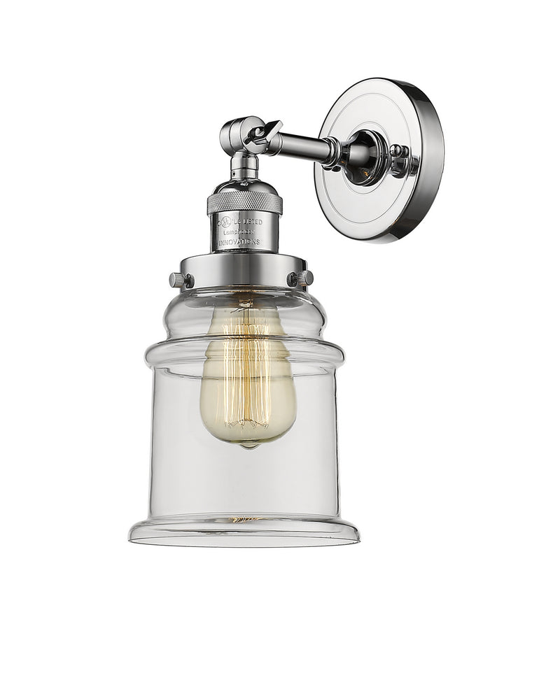 Innovations 203-PC-G182 One Light Wall Sconce, Polished Chrome