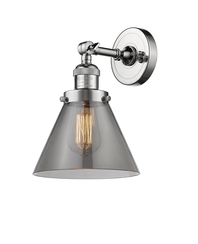 Innovations 203-PC-G43 One Light Wall Sconce, Polished Chrome