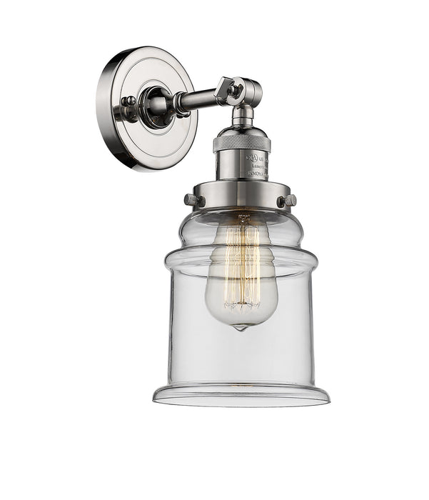 Innovations 203-PN-G182 One Light Wall Sconce, Polished Nickel