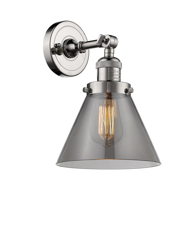 Innovations 203-PN-G43 One Light Wall Sconce, Polished Nickel