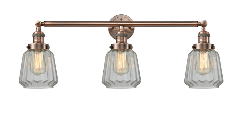 Innovations 205-AC-G142 Three Light Bath Vanity, Antique Copper