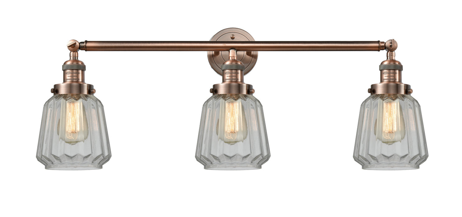 Innovations 205-AC-G142 Three Light Bath Vanity, Antique Copper