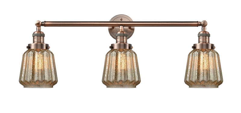 Innovations 205-AC-G146 Three Light Bath Vanity, Antique Copper