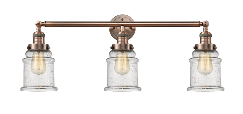 Innovations 205-AC-G184 Three Light Bath Vanity, Antique Copper