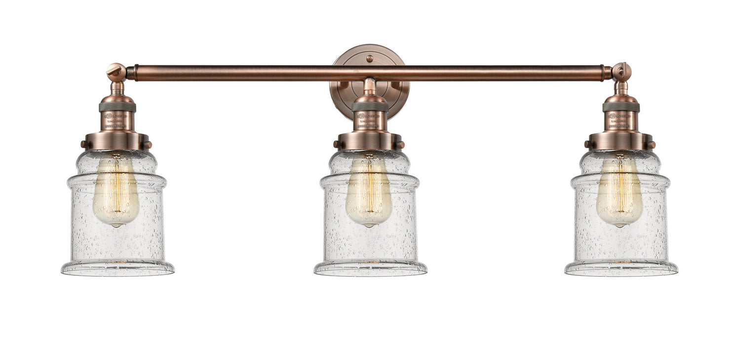 Innovations 205-AC-G184 Three Light Bath Vanity, Antique Copper