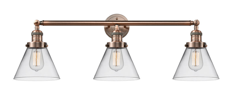 Innovations 205-AC-G42 Three Light Bath Vanity, Antique Copper