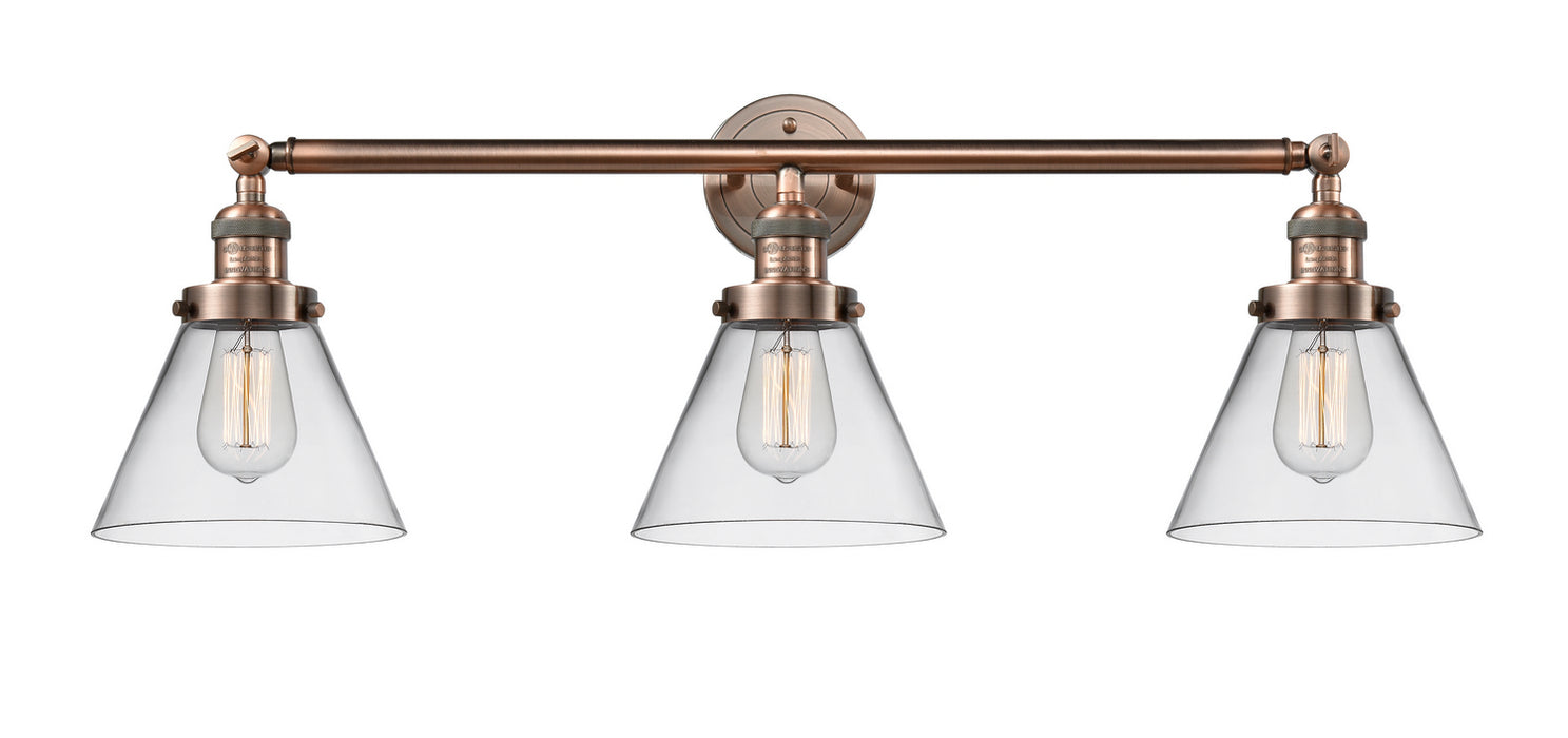 Innovations 205-AC-G42 Three Light Bath Vanity, Antique Copper