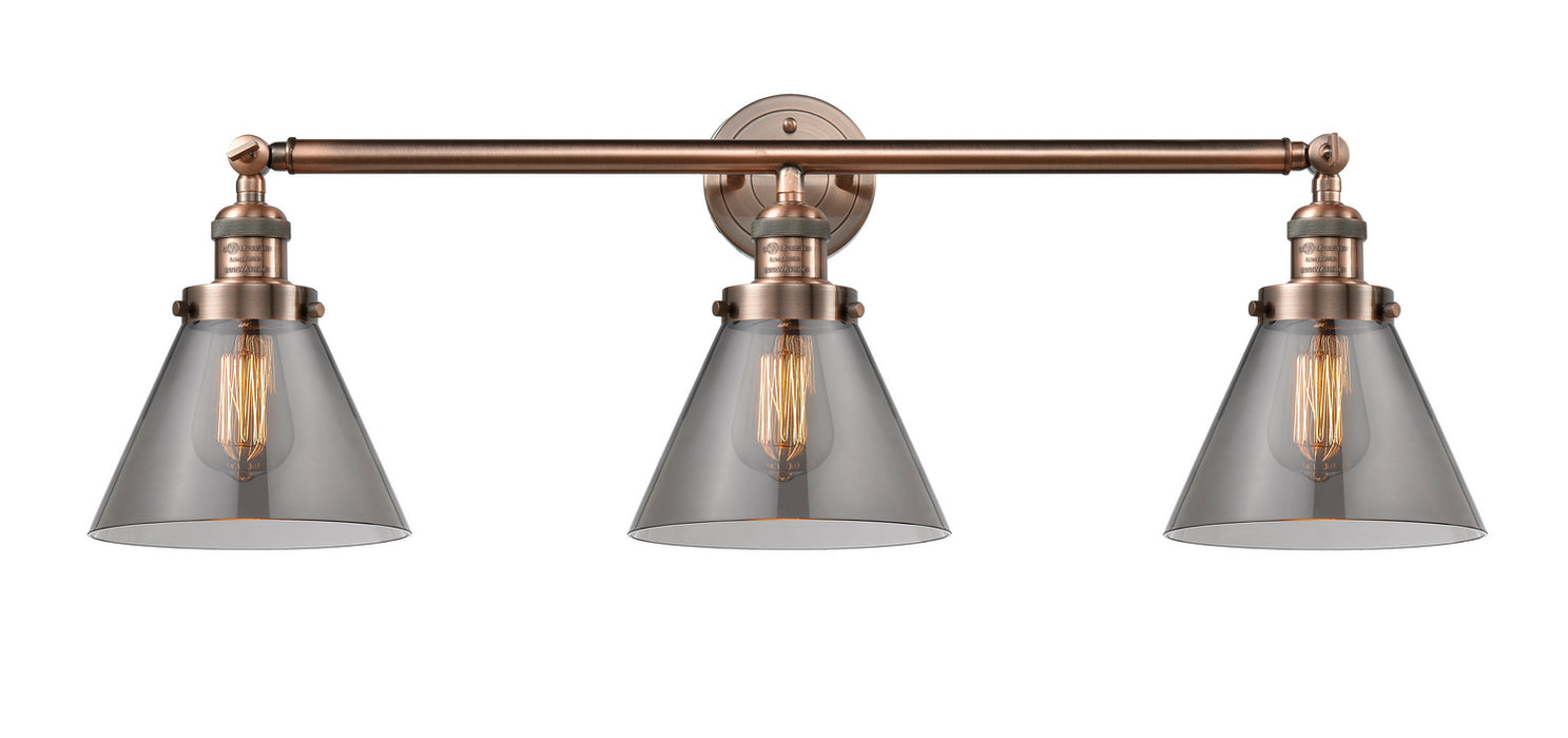 Innovations 205-AC-G43 Three Light Bath Vanity, Antique Copper