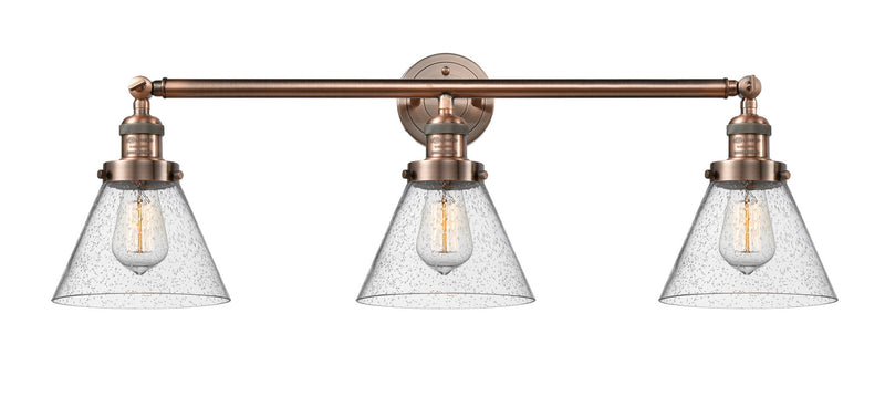 Innovations 205-AC-G44 Three Light Bath Vanity, Antique Copper