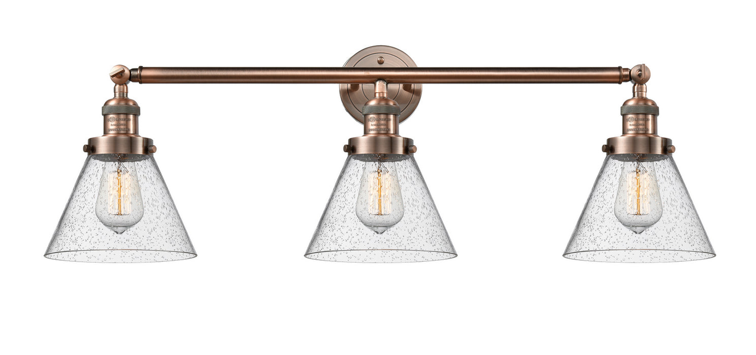 Innovations 205-AC-G44 Three Light Bath Vanity, Antique Copper