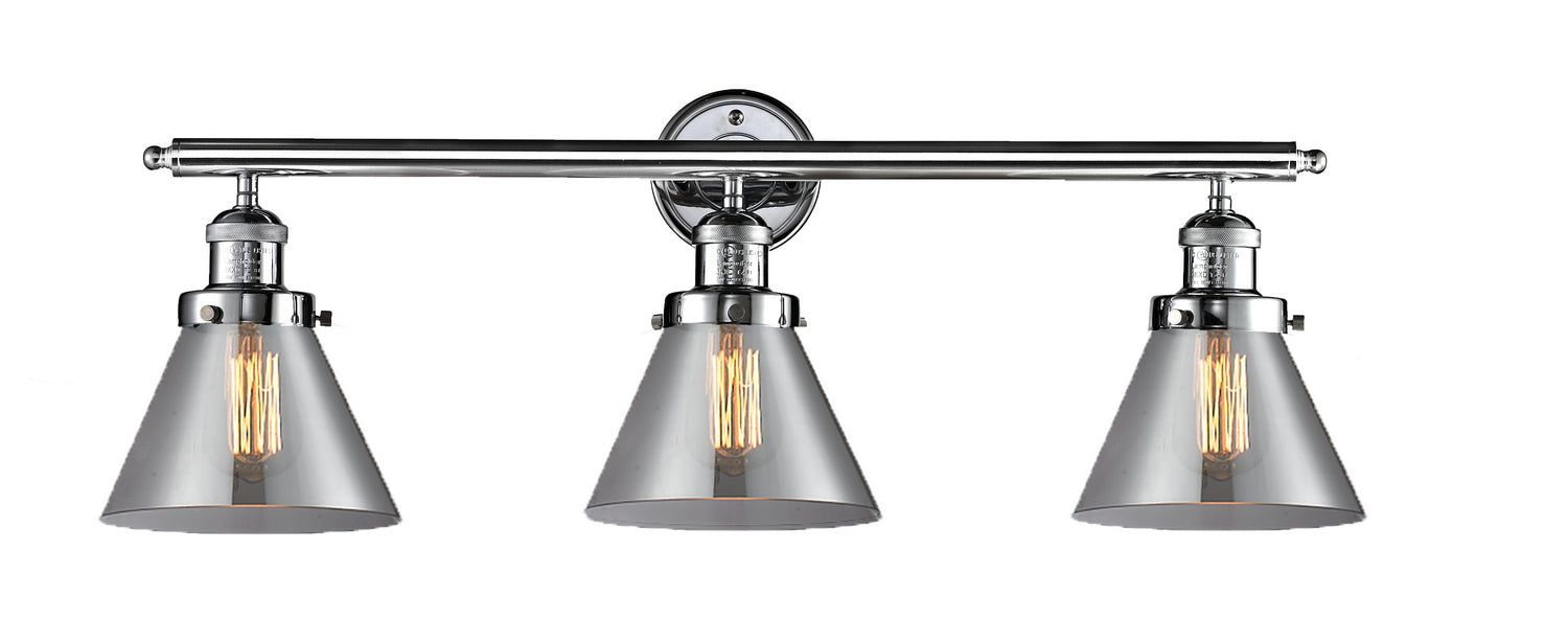 Innovations 205-PC-G43 Three Light Bath Vanity, Polished Chrome